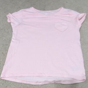 Old Navy Light Pink Kids Tee with Heart Accent size 10/12